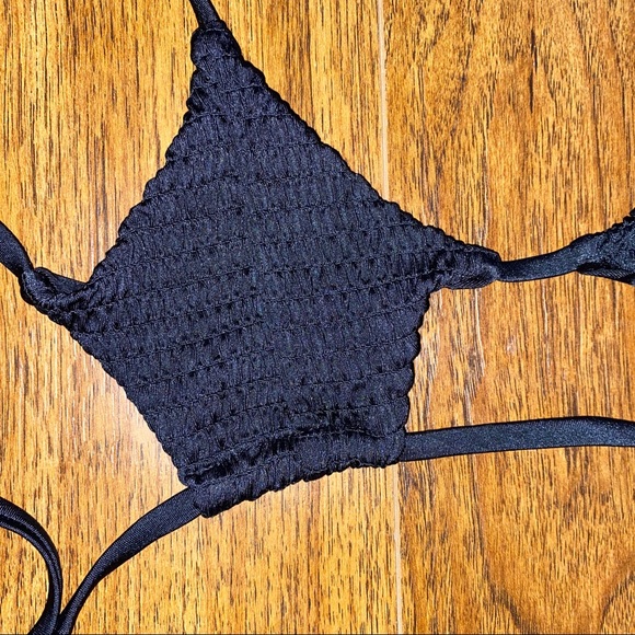 Black Cut Out String Bikini - Picture 3 of 4